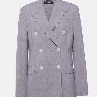 Versace Blazer in misto lana mélange grigio