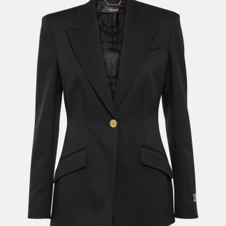 Versace Blazer in misto lana nero