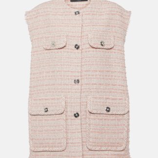 Versace Gilet oversize in tweed rosa