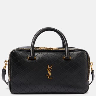 Saint Laurent Borsa da viaggio in pelle Cassandre nera