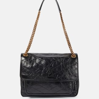 Saint Laurent Borsa a tracolla Niki Medium in pelle nera