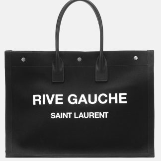 Saint Laurent Borsa tote in tela Rive Gauche nera